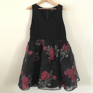 Forever 21+ Black Floral Festive Dress